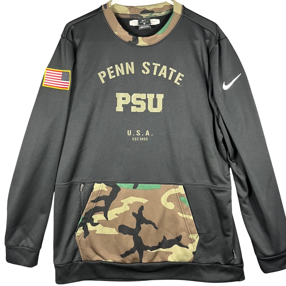 Nike Penn State Pullover Mens L Camo Dri-FIT On-Field Football Player Issued